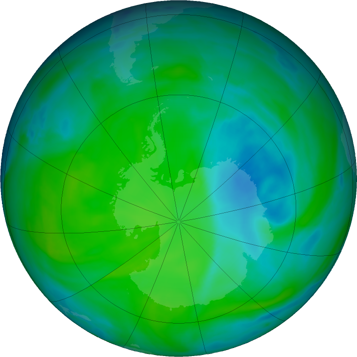 Antarctic ozone map for 23 December 2023